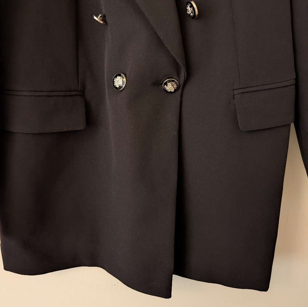 Primark Womens 10 NWT Black Blazer Jacket Preppy Academia Classic Cyberpunk - Picture 2 of 7
